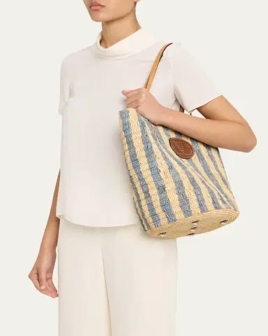 Valentino Garavani Striped Raffia Bucket Bag | Thumbnail 11 Valentino Garavani Striped Raffia Bucket Bag | Thumbnail 11