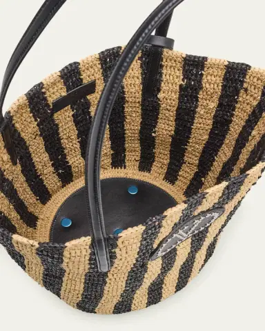 Valentino Garavani Striped Raffia Bucket Bag | Thumbnail 9 Valentino Garavani Striped Raffia Bucket Bag | Thumbnail 9