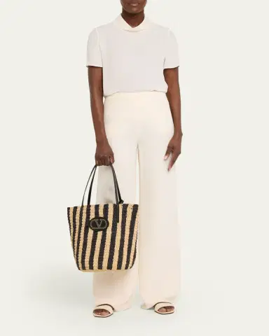 Valentino Garavani Striped Raffia Bucket Bag | Thumbnail 10 Valentino Garavani Striped Raffia Bucket Bag | Thumbnail 10