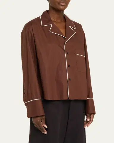 Plan C Cotton Long-Sleeve Pajama Shirt | Thumbnail 4 Plan C Cotton Long-Sleeve Pajama Shirt | Thumbnail 4