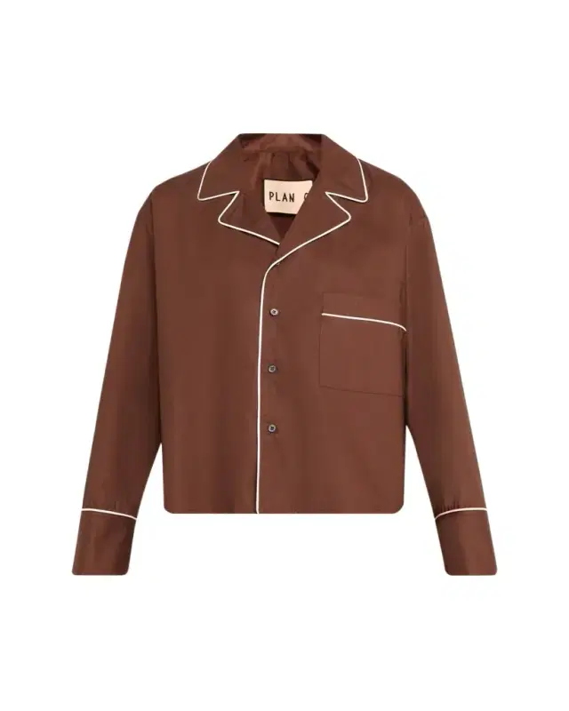 Plan C Cotton Long-Sleeve Pajama Shirt