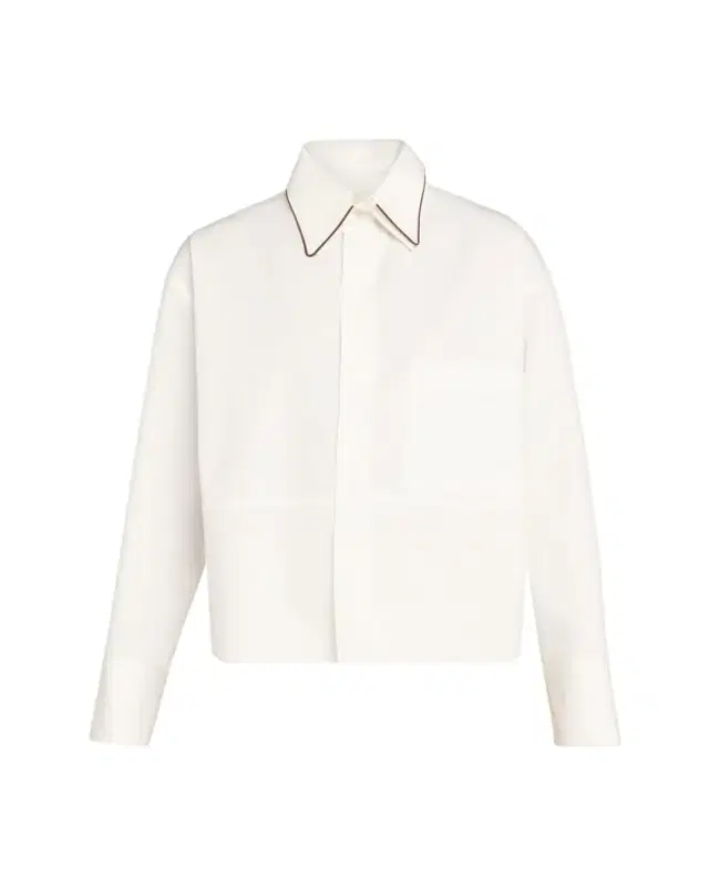 Detachable Double Collar Button-Down Shirt