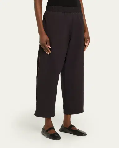 Plan C Cotton Straight-Leg Crop Pull-On Trousers | Thumbnail 4