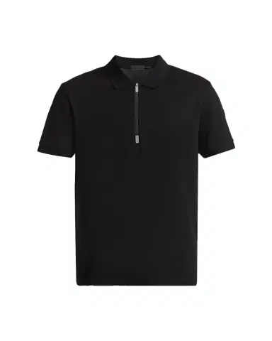 Moncler Men's Logo Cotton Piquet Half-Zip Polo Shirt | Thumbnail 1