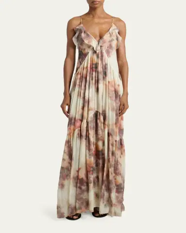 Etoile Isabel Marant Vasmila Blur Floral-Print Ruffle Maxi Dress | Thumbnail 2 Etoile Isabel Marant Vasmila Blur Floral-Print Ruffle Maxi Dress | Thumbnail 2