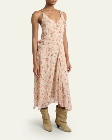 Etoile Isabel Marant Luxie Floral-Print Asymmetric Godet Sleeveless Midi Dress | Thumbnail 4 Etoile Isabel Marant Luxie Floral-Print Asymmetric Godet Sleeveless Midi Dress | Thumbnail 4