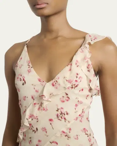 Etoile Isabel Marant Luxie Floral-Print Asymmetric Godet Sleeveless Midi Dress | Thumbnail 5 Etoile Isabel Marant Luxie Floral-Print Asymmetric Godet Sleeveless Midi Dress | Thumbnail 5