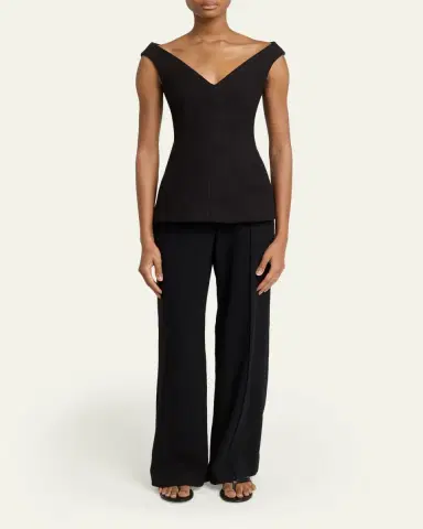 Proenza Schouler Mariam Wool V-Neck Top | Thumbnail 2 Proenza Schouler Mariam Wool V-Neck Top | Thumbnail 2