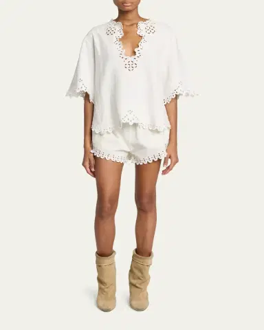 Etoile Isabel Marant Shana Eyelet Cotton Poplin Top | Thumbnail 2 Etoile Isabel Marant Shana Eyelet Cotton Poplin Top | Thumbnail 2