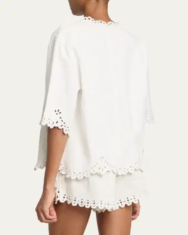 Etoile Isabel Marant Shana Eyelet Cotton Poplin Top | Thumbnail 3 Etoile Isabel Marant Shana Eyelet Cotton Poplin Top | Thumbnail 3