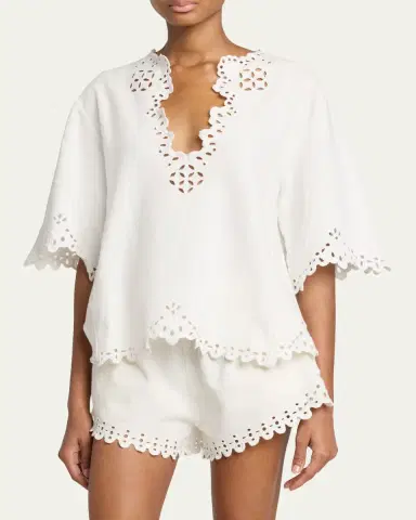 Etoile Isabel Marant Shana Eyelet Cotton Poplin Top | Thumbnail 4 Etoile Isabel Marant Shana Eyelet Cotton Poplin Top | Thumbnail 4