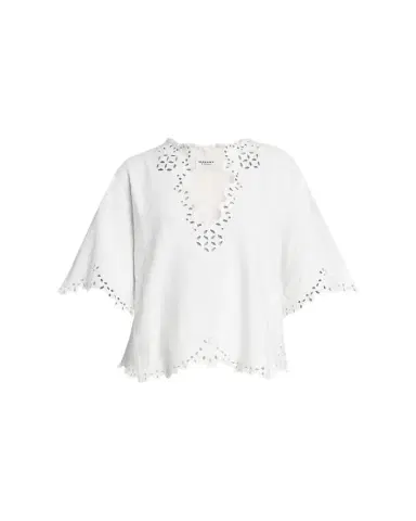 Etoile Isabel Marant Shana Eyelet Cotton Poplin Top | Thumbnail 1 Etoile Isabel Marant Shana Eyelet Cotton Poplin Top | Thumbnail 1