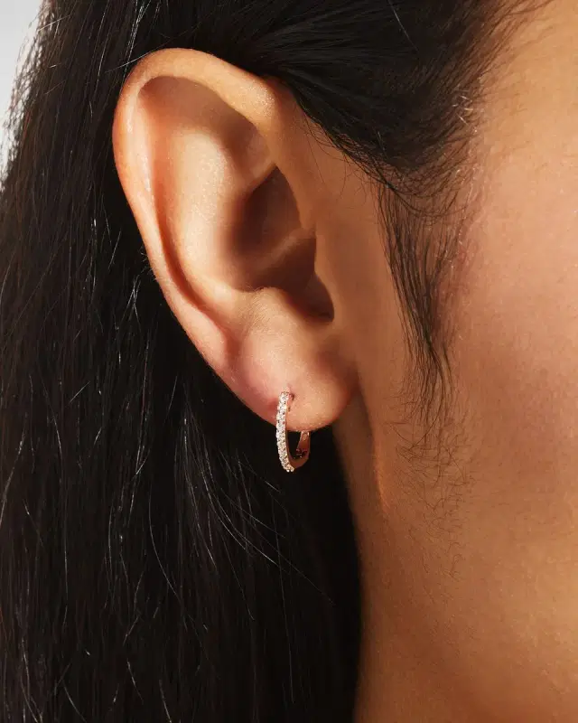 Pave Diamond Horseshoe Earrings