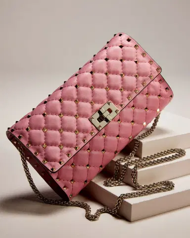 Valentino Garavani Quilted Rockstud Spike Chain Shoulder Bag | Thumbnail 4 Valentino Garavani Quilted Rockstud Spike Chain Shoulder Bag | Thumbnail 4