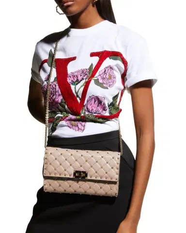 Valentino Garavani Quilted Rockstud Spike Chain Shoulder Bag | Thumbnail 1 Valentino Garavani Quilted Rockstud Spike Chain Shoulder Bag | Thumbnail 1