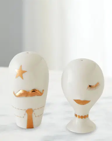 Jonathan Adler Gilded Mr. and Mrs. Muse Salt and Pepper Set | Thumbnail 1 Jonathan Adler Gilded Mr. and Mrs. Muse Salt and Pepper Set | Thumbnail 1