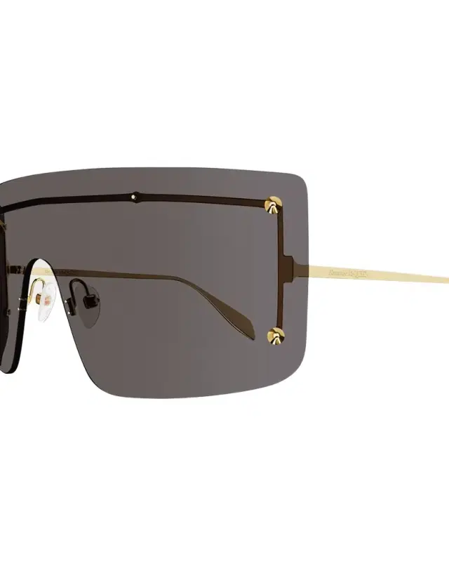 McQueen Studded Zinc Alloy Shield Sunglasses