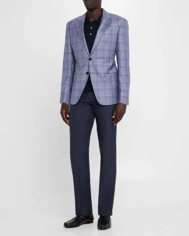 Emporio Armani Men's Oversized Plaid Sport Coat | Thumbnail 2
