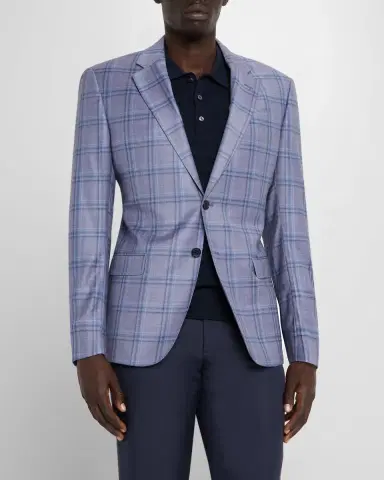 Emporio Armani Men's Oversized Plaid Sport Coat | Thumbnail 4