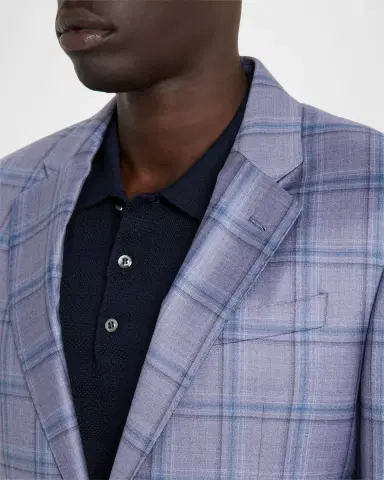 Emporio Armani Men's Oversized Plaid Sport Coat | Thumbnail 6