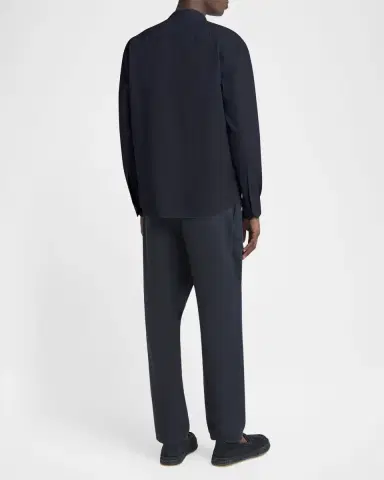Giorgio Armani Men's Solid Seersucker Sport Shirt | Thumbnail 3