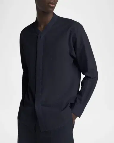 Giorgio Armani Men's Solid Seersucker Sport Shirt | Thumbnail 5