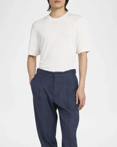 Giorgio Armani Men's Textured Stripe T-Shirt | Thumbnail 2