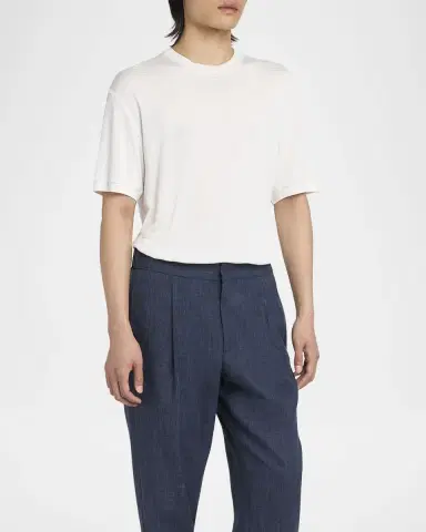 Giorgio Armani Men's Textured Stripe T-Shirt | Thumbnail 4
