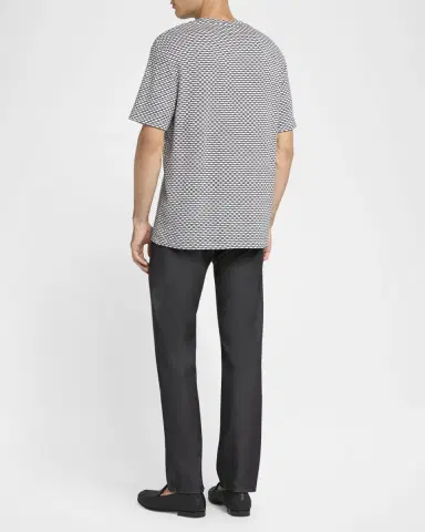 Giorgio Armani Men's Square Jersey Jacquard T-Shirt | Thumbnail 2 Giorgio Armani Men's Square Jersey Jacquard T-Shirt | Thumbnail 2