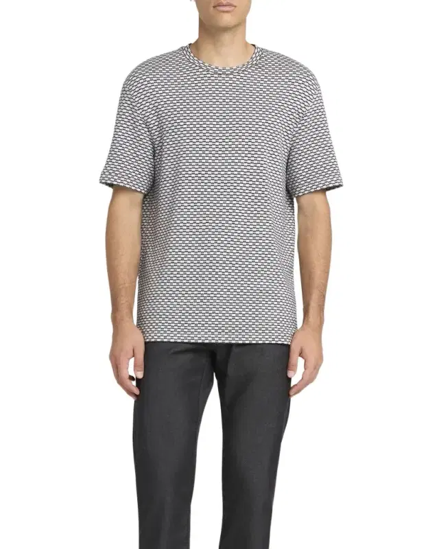 Giorgio Armani Men 's Square Jersey Jacquard T-Shirt