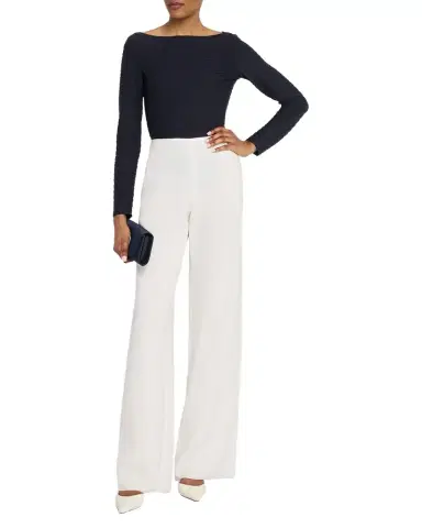 Emporio Armani Bateau-Neck Textured Jersey Blouse | Thumbnail 1