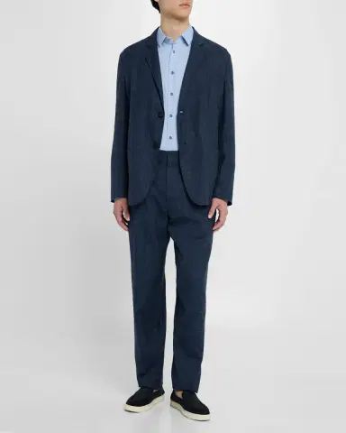 Giorgio Armani Men's Melange Wool-Blend Trousers | Thumbnail 2 Giorgio Armani Men's Melange Wool-Blend Trousers | Thumbnail 2