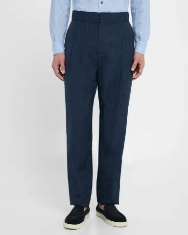 Giorgio Armani Men's Melange Wool-Blend Trousers | Thumbnail 4 Giorgio Armani Men's Melange Wool-Blend Trousers | Thumbnail 4