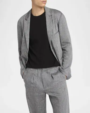 Giorgio Armani Men's One Shot Linen-Wool Sport Coat | Thumbnail 4 Giorgio Armani Men's One Shot Linen-Wool Sport Coat | Thumbnail 4