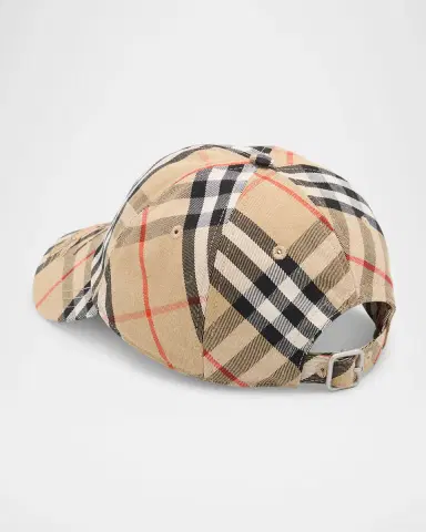 Burberry Men's Check EKD Baseball Cap | Thumbnail 2 Burberry Men's Check EKD Baseball Cap | Thumbnail 2
