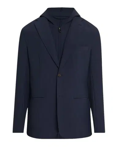 Emporio Armani Men's Nylon Stretch Blazer with Removable Hood | Thumbnail 1 Emporio Armani Men's Nylon Stretch Blazer with Removable Hood | Thumbnail 1