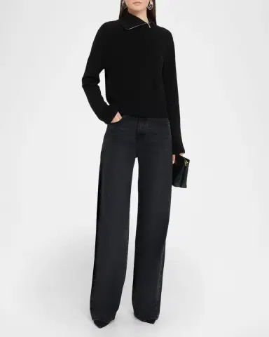 Brandon Maxwell Addison Zip Turtleneck Cashmere Sweater | Thumbnail 2