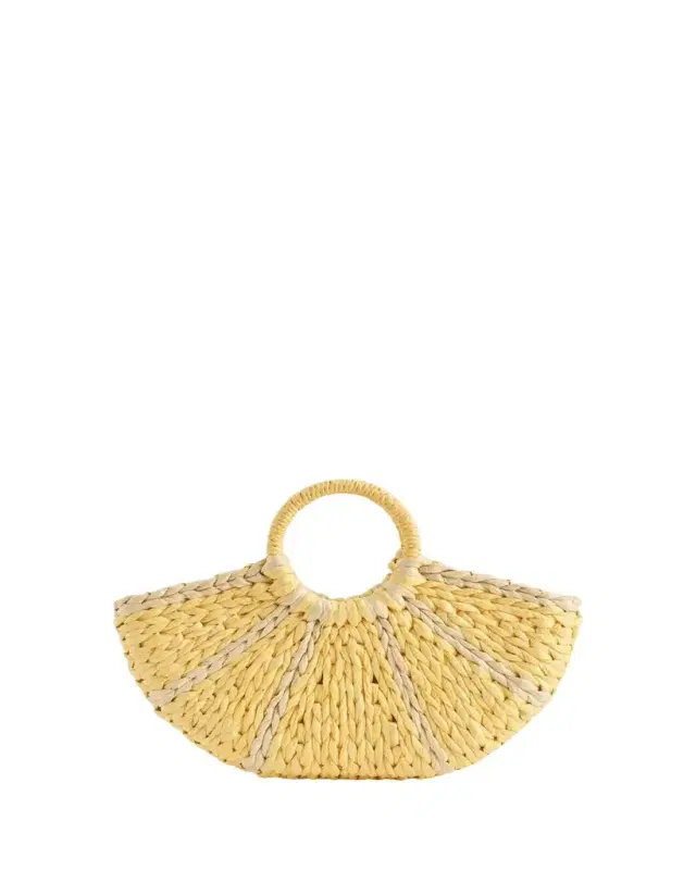 Girl's Lemon Straw Tote Bag