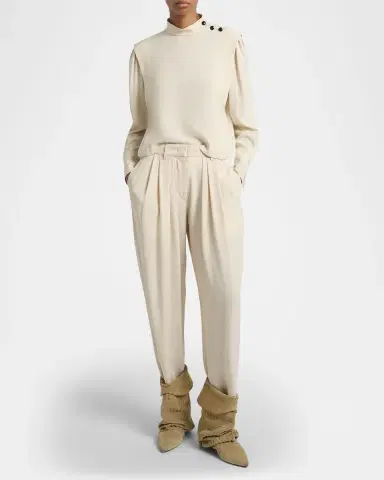 Isabel Marant Janice Double-Pleated Straight-Leg Trousers | Thumbnail 2 Isabel Marant Janice Double-Pleated Straight-Leg Trousers | Thumbnail 2