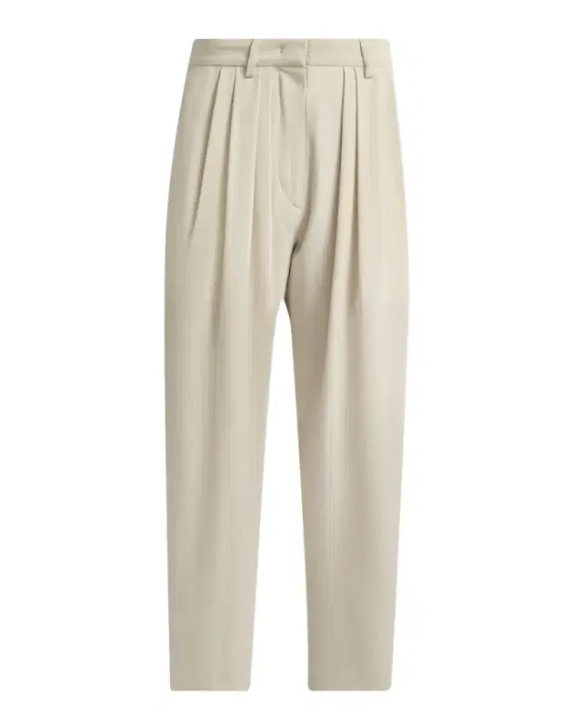 Janice Double-Pleated Straight-Leg Trousers