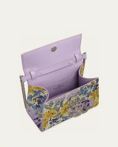 Valentino Garavani VSLING Mini Floral Rhinestone Top-Handle Bag | Thumbnail 3