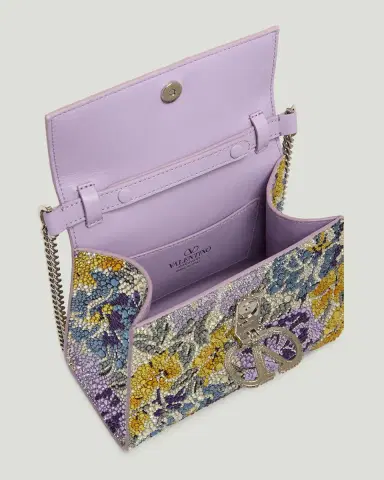 Valentino Garavani VSLING Mini Floral Rhinestone Top-Handle Bag | Thumbnail 5
