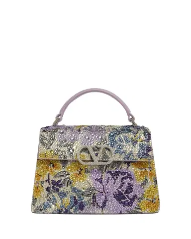 Valentino Garavani VSLING Mini Floral Rhinestone Top-Handle Bag | Thumbnail 1