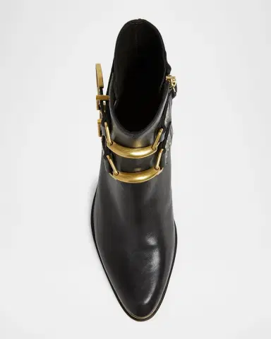 Isabel Marant Zalya Studded Leather Buckle Ankle Boots | Thumbnail 3