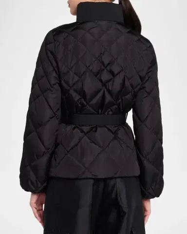 Moncler Balsamine Geometric-Quilted Short Down Jacket | Thumbnail 2