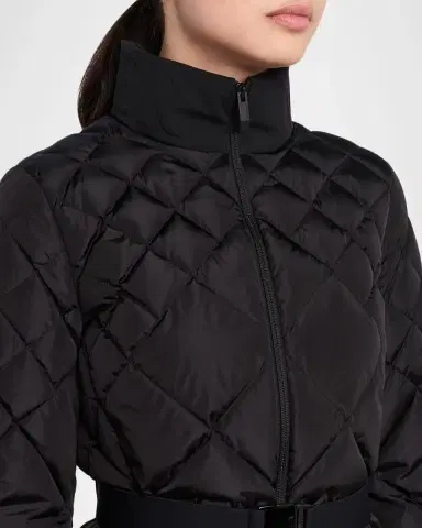 Moncler Balsamine Geometric-Quilted Short Down Jacket | Thumbnail 4