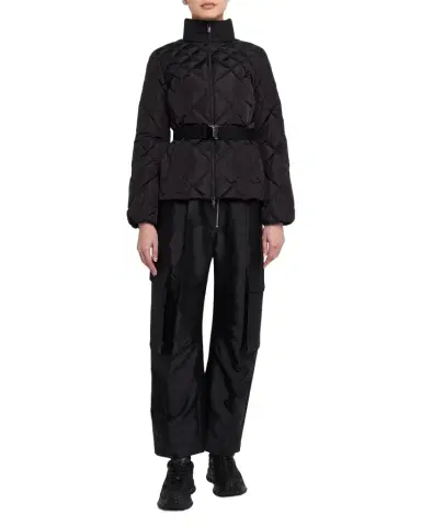 Moncler Balsamine Geometric-Quilted Short Down Jacket | Thumbnail 1