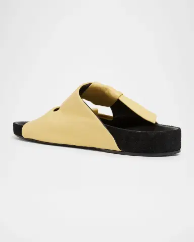 Isabel Marant Lennyo Double-Bow Leather Slide Sandals | Thumbnail 2