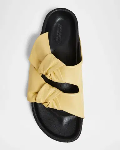 Isabel Marant Lennyo Double-Bow Leather Slide Sandals | Thumbnail 3