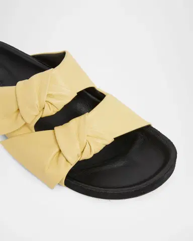 Isabel Marant Lennyo Double-Bow Leather Slide Sandals | Thumbnail 4